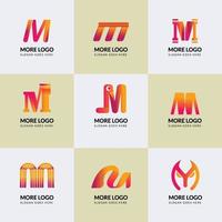 colección inicial del logotipo de la letra m vector