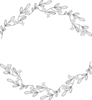 line art doodle spring wreath png