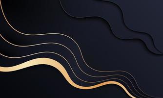 Luxury golden and black wave background. vector
