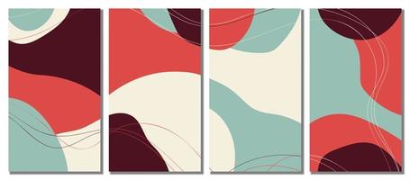 Minimalist abstract hand drawn set background. vector