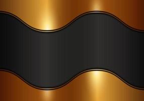 Luxury shiny golden metal wave on dark background. Abstract modern background. vector