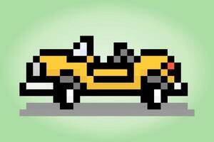 classic 8 bit car pixel art. Vector illustration of a car cross stitch pattern.