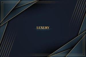 Luxury dark blue stripes overlapping layer with golden lines background. Vector. vector