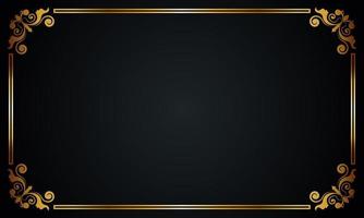 Luxury golden border background. Vector illustration.