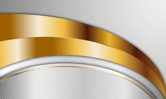 Luxury white and golden curved stripes background. vector