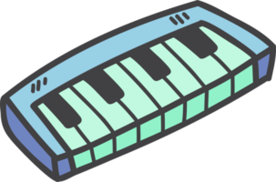 ilustração de mini piano portátil desenhada à mão png