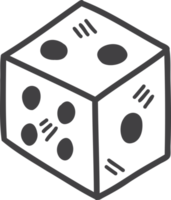 Hand Drawn cute dice illustration png