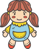 Hand Drawn baby girl doll illustration png
