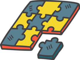 Hand Drawn jigsaw illustration png