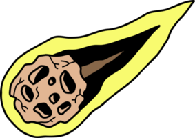 ilustración de meteorito dibujado a mano png