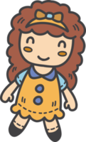 Hand Drawn baby girl doll illustration png