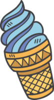 dibujado a mano ilustración de cono de helado png