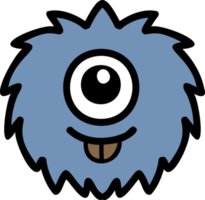 Hand Drawn cute one eyed alien illustration png