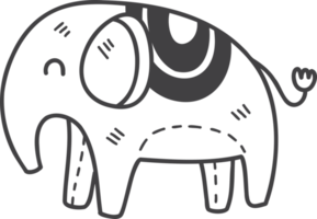 hand- getrokken baby olifant pop illustratie png