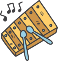 hand- getrokken schattig kinderen xylofoon speelgoed- illustratie png