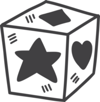 Hand Drawn cute dice illustration png