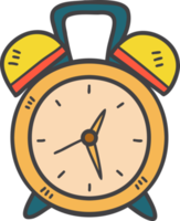 Hand Drawn vintage alarm clock illustration png