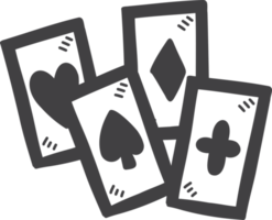 ilustração de cartas de baralho desenhadas à mão png