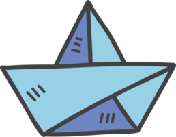 Hand Drawn paper boat for kids illustration png