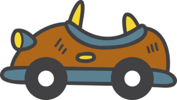 coche de juguete dibujado a mano para niños ilustración png