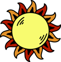 hand- getrokken zon illustratie png