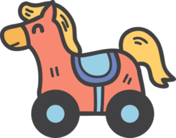 hand- getrokken pony of paard pop illustratie png