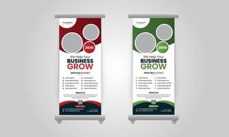 nuevo y moderno banner enrollable de negocios corporativos abstractos, soporte de banner creativo mínimo x para uso comercial y multipropósito. plantilla de diseño de banner desplegable de diseño profesional vector