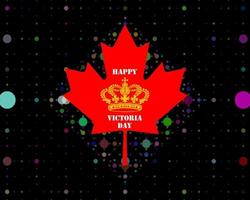 Victoria Day in Canada on a black background with colored circles vector