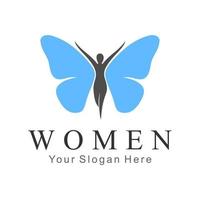 Butterfly Woman logo vector