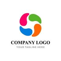 simple four color logo vector
