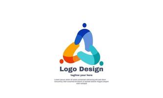 unique flat abstract people symbol togetherness community concept vector