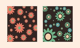 unique flat vector various flowers leaves abstract blossom bloom