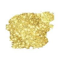 Golden Paint Glittering backdrop on a white background. Background with gold sparkles and glitter effect. Empty space for your text.  Vector illustration