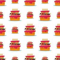 Seamless Pattern with colorful sweet cakes vector