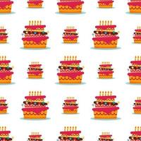 Seamless Pattern with colorful sweet cakes vector