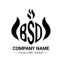 diseño de logotipo de tres letras bsd de polígono creativo vector