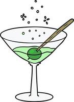 cartoon green cocktail vector