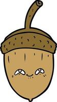 cartoon acorn character vector