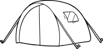 cartoon line tent vector