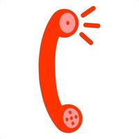 telephone receiver flat color style vector