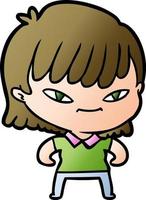 cartoon woman character vector