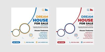 Modern House Social Media Post Design vector