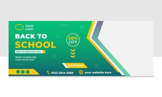 School Admission Faceboook Cover Design vector