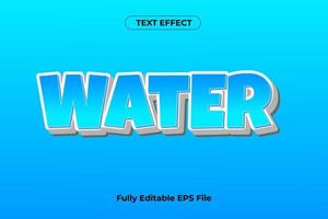 diseño de efecto de texto de agua 3d vector