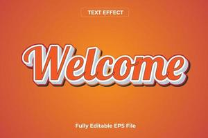 3D Welcome Text Effect Design vector