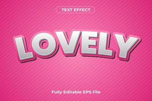 3D Lovely Text Effect Design vector