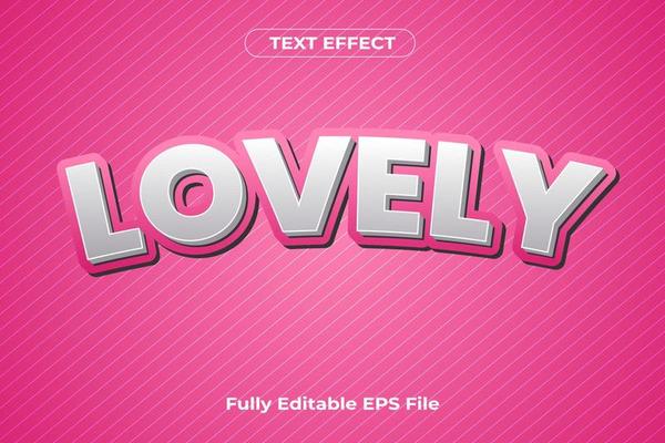 3D Lovely Text Effect Design