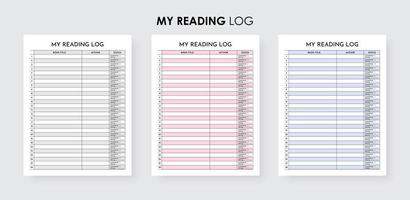 Reading Log Book, My Reading Journal Logbook, Book Review Journal for Book Lovers vector