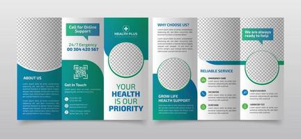 Medical Healthcare Company Trifold Brochure Template vector