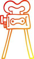 line art vintage camera movie vector